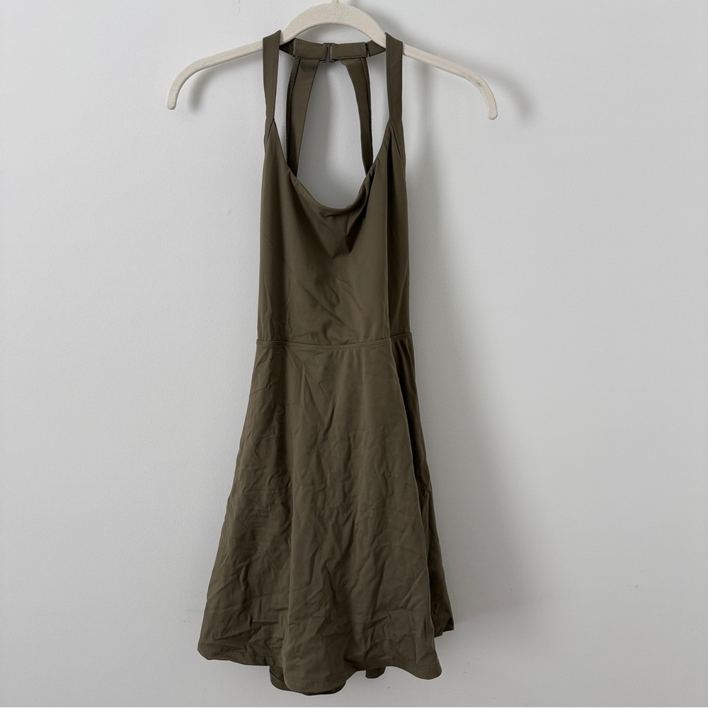 Halara Olive Green Halter Dress Skort